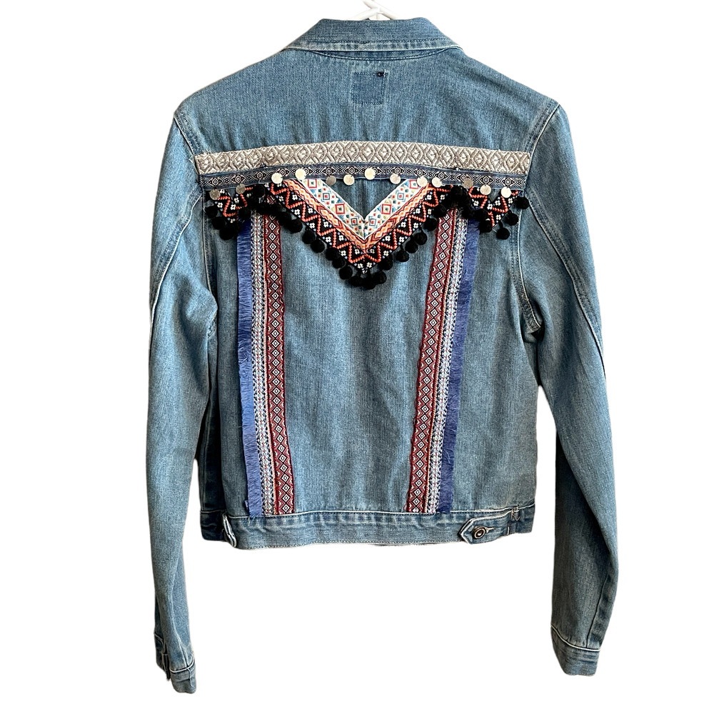 Boom Boom Jeans Denim Jacket Sz Med. 5-Button Front 2 Pockets  S1151-400